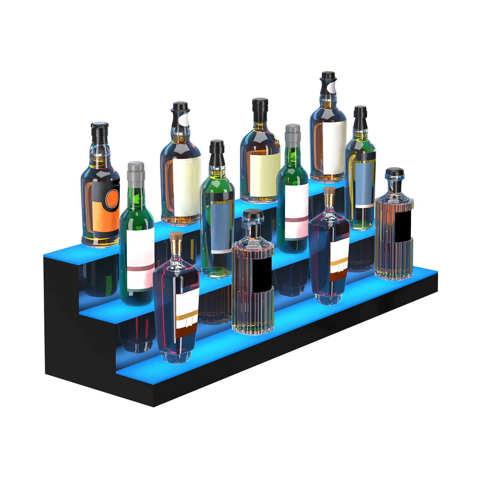 Led Liquor Bottle Display Shelf, Illuminated Wine Rack With Remote_voghion.com